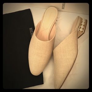 Nicholas Kirkwood Casati Raffia Pearl Mules  Sz 38